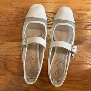 Sam Edelman Miranda Mary Jane Flats in White